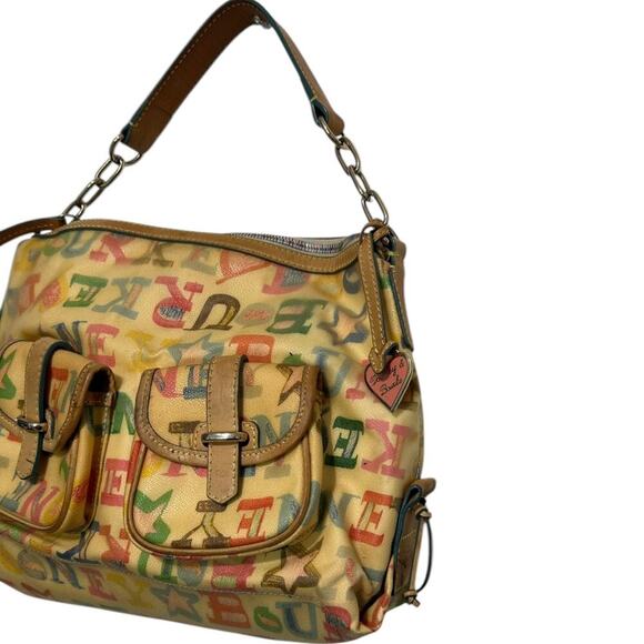 Dooney & Bourke Vintage Rare Large Graffiti Chain Purse - Picture 4 of 8